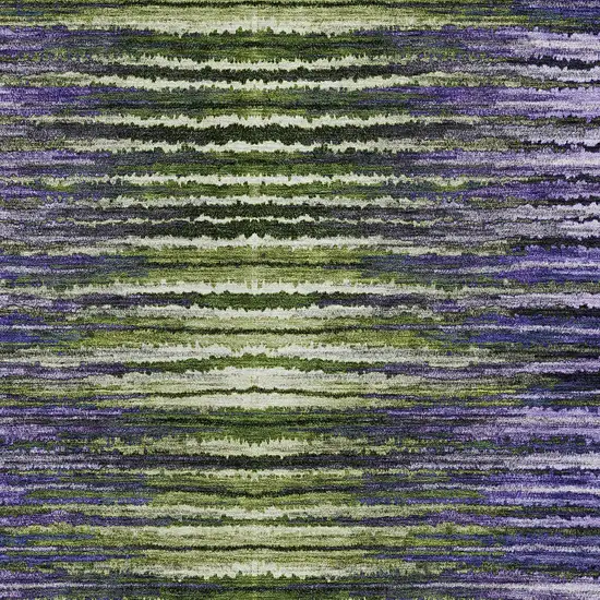 Purple Lilac And Lavender Striped Washable Indoor Outdoor Area Rug Photo 5
