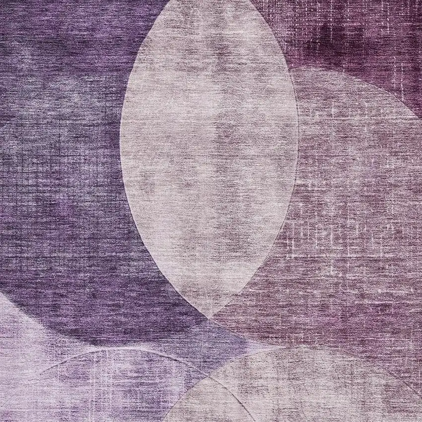 Purple Lilac And Mauve Geometric Washable Area Rug With UV Protection Photo 2