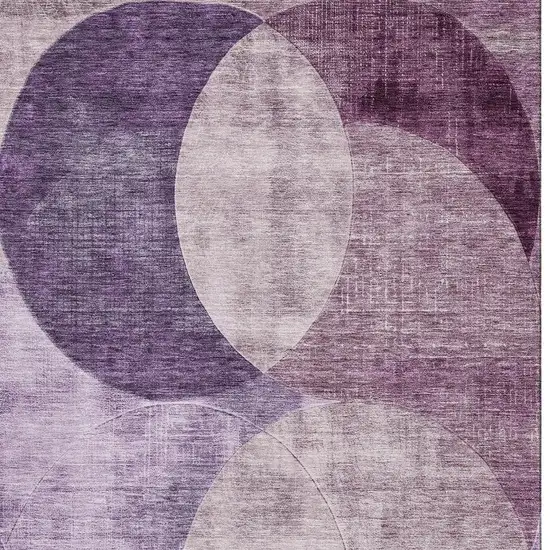 Purple Lilac And Mauve Geometric Washable Area Rug With UV Protection Photo 3