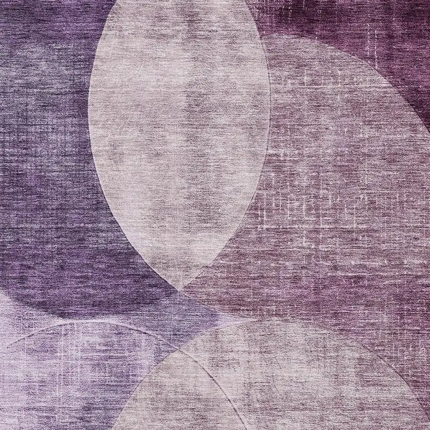 Purple Lilac And Mauve Geometric Washable Area Rug With UV Protection Photo 2