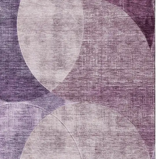 Purple Lilac And Mauve Geometric Washable Area Rug With UV Protection Photo 2