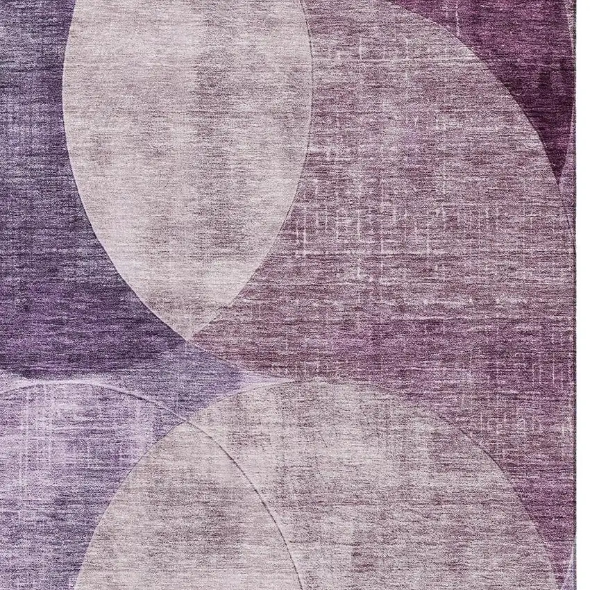 Purple Lilac And Mauve Geometric Washable Area Rug With UV Protection Photo 2