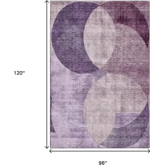 Purple Lilac And Mauve Geometric Washable Area Rug With UV Protection Photo 8