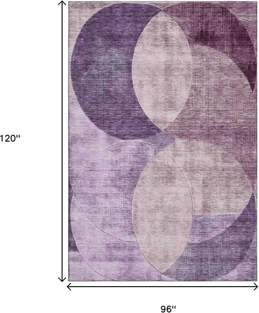 Purple Lilac And Mauve Geometric Washable Area Rug With UV Protection Photo 8