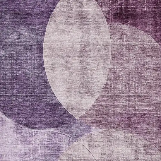 Purple Lilac And Mauve Geometric Washable Area Rug With UV Protection Photo 2