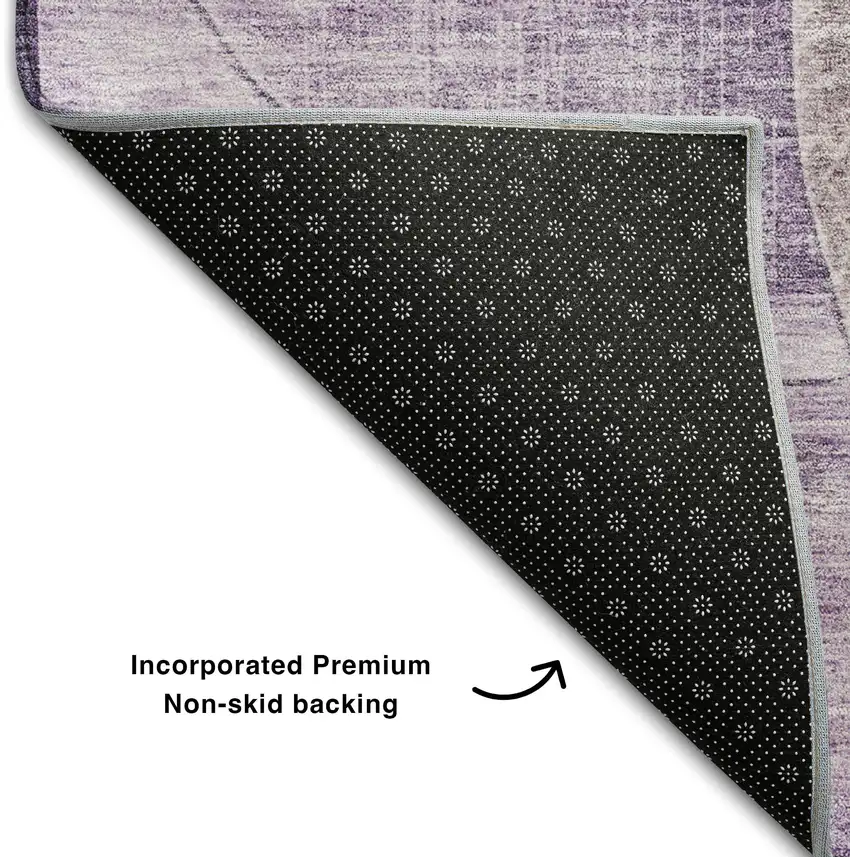 Purple Lilac And Mauve Geometric Washable Area Rug With UV Protection Photo 6