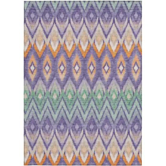 Purple Lilac And Orange Southwestern Washable Indoor Outdoor Area Rug Photo 6