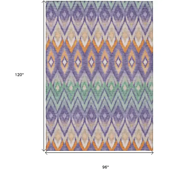 Purple Lilac And Orange Southwestern Washable Indoor Outdoor Area Rug Photo 3