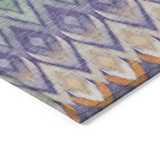 Purple Lilac And Orange Southwestern Washable Indoor Outdoor Area Rug Photo 4