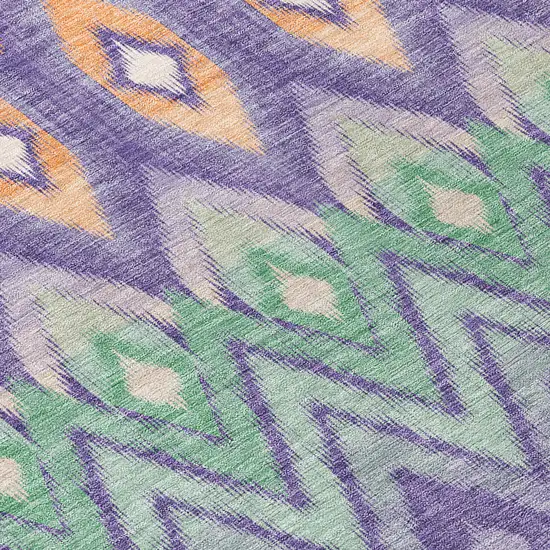 Purple Lilac And Orange Southwestern Washable Indoor Outdoor Area Rug Photo 5