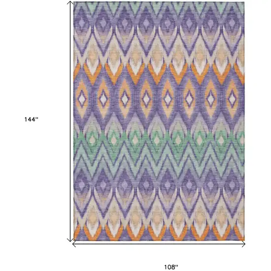 Purple Lilac And Orange Southwestern Washable Indoor Outdoor Area Rug Photo 3