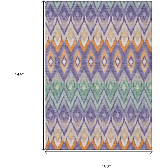 Purple Lilac And Orange Southwestern Washable Indoor Outdoor Area Rug Photo 3