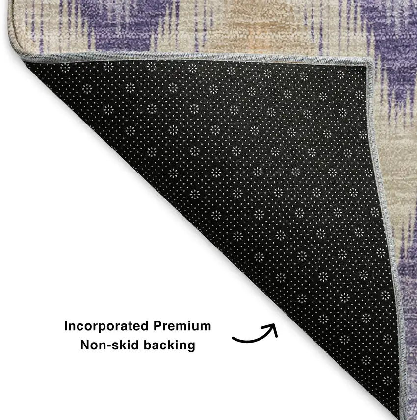 Purple Mint Green And Beige Southwestern Washable Area Rug With UV Protection Photo 8