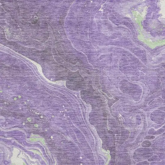 Purple Mint Green And Ivory Abstract Washable Area Rug With UV Protection Photo 2