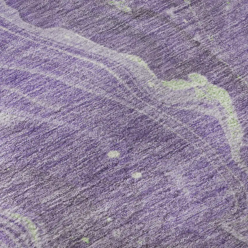 Purple Mint Green And Ivory Abstract Washable Area Rug With UV Protection Photo 9