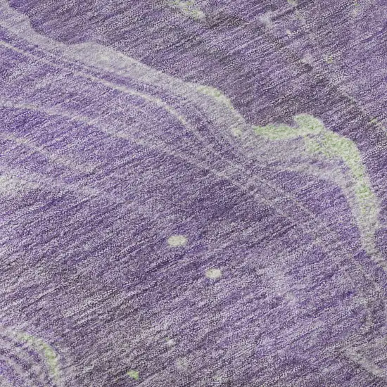 Purple Mint Green And Ivory Abstract Washable Area Rug With UV Protection Photo 9