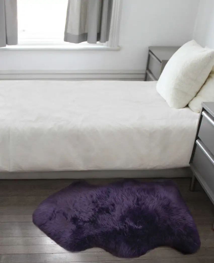 Purple New Zealand Natural Sheepskin Rug Photo 4
