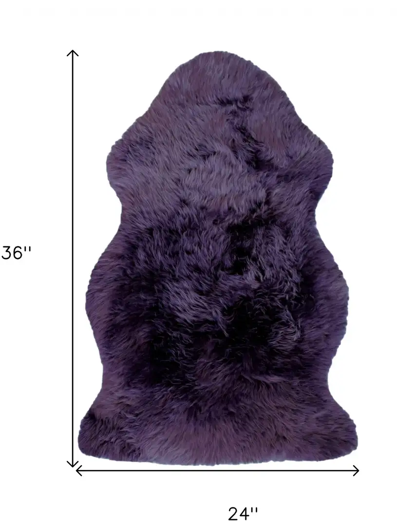 Purple New Zealand Natural Sheepskin Rug Photo 7