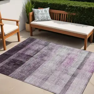 Photo of Purple Ombre Washable Non Skid Indoor Outdoor Area Rug
