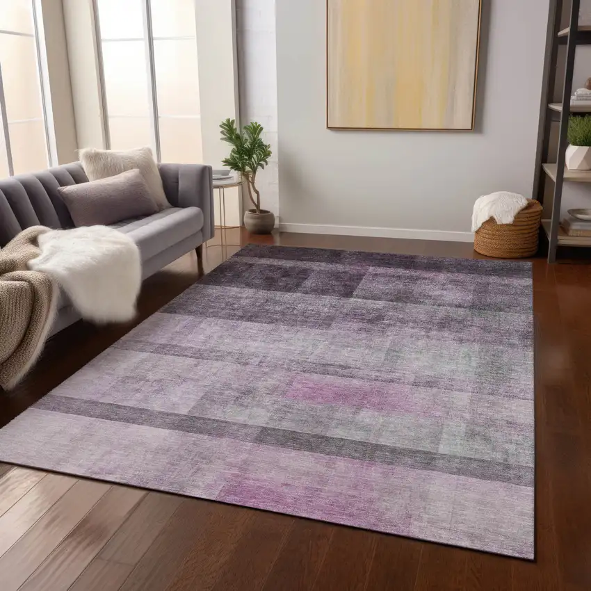 Purple Ombre Washable Non Skid Indoor Outdoor Area Rug Photo 9