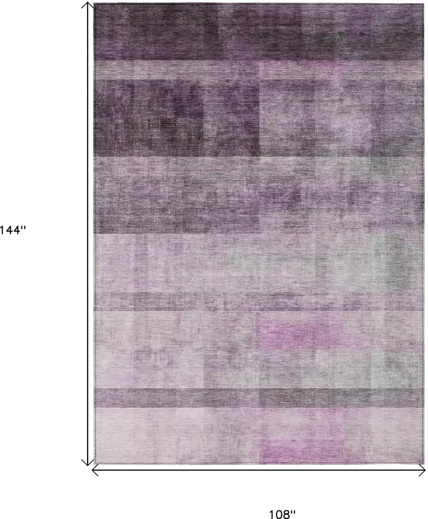 Purple Ombre Washable Non Skid Indoor Outdoor Area Rug Photo 3