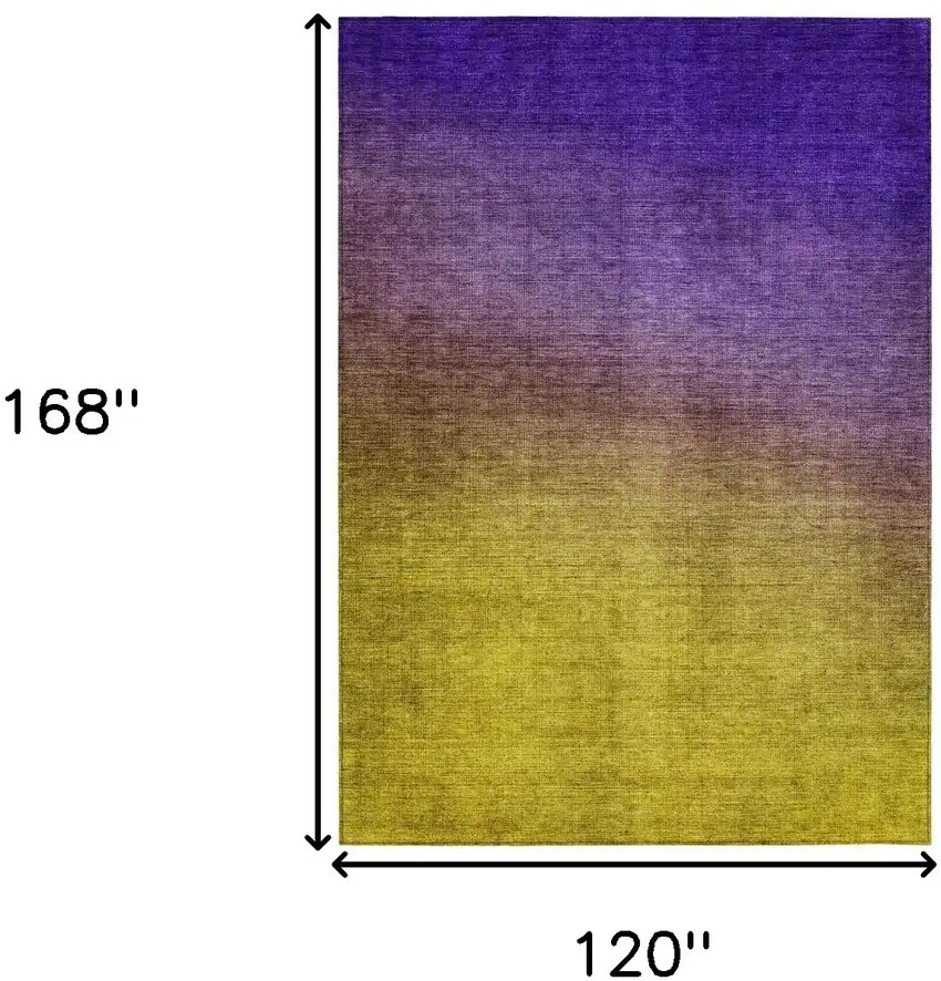 Purple Ombre Washable Non Skid Indoor Outdoor Area Rug Photo 2