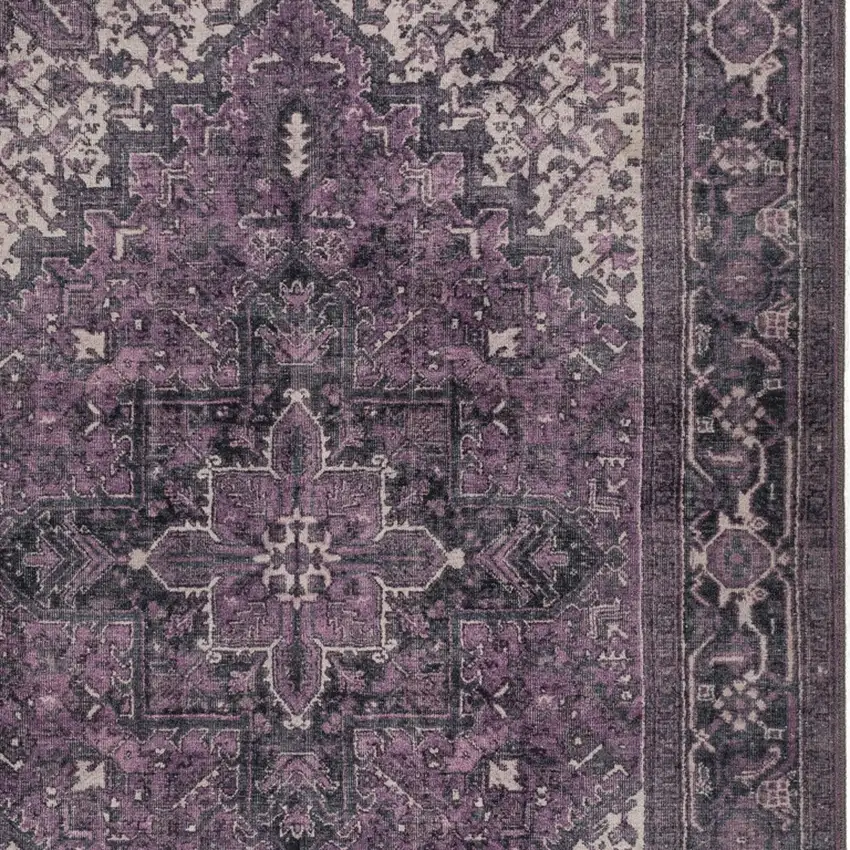 Purple Oriental Distressed Non Skid Area Rug Photo 4