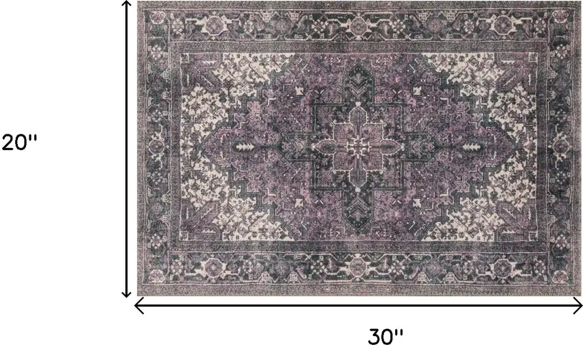 Purple Oriental Distressed Non Skid Area Rug Photo 7