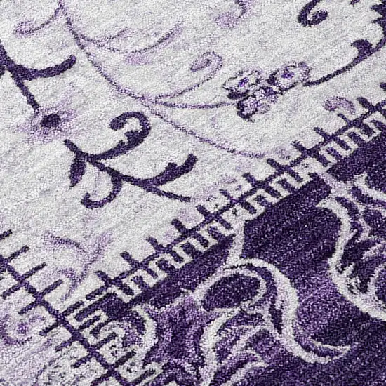 Purple Patchwork Washable Non Skid Indoor Outdoor Area Rug Photo 7