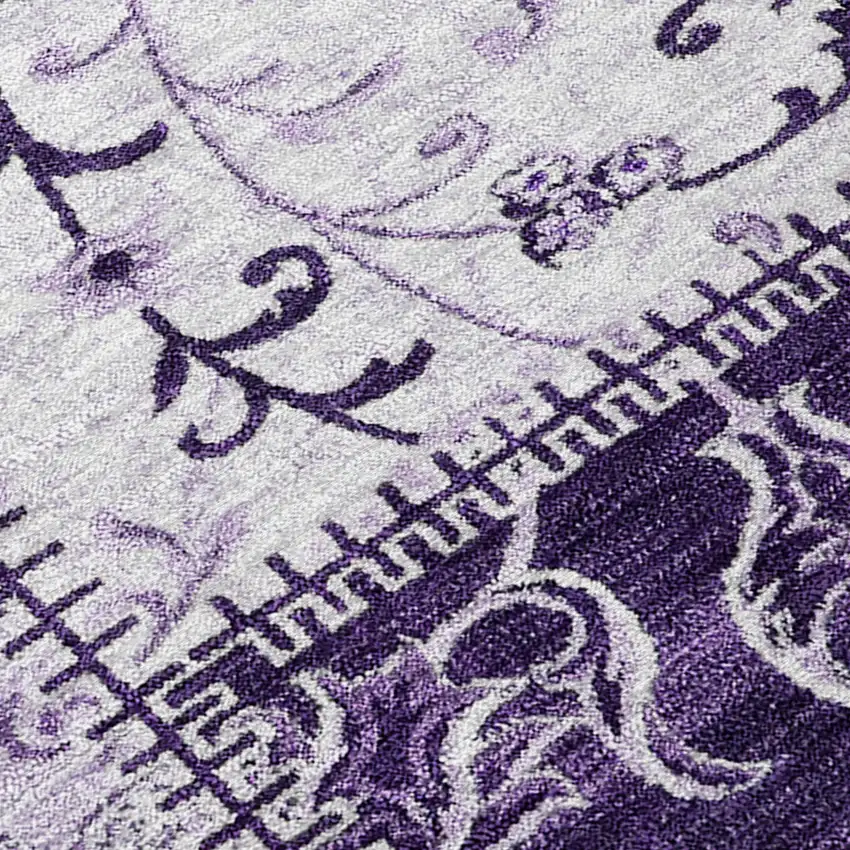 Purple Patchwork Washable Non Skid Indoor Outdoor Area Rug Photo 7
