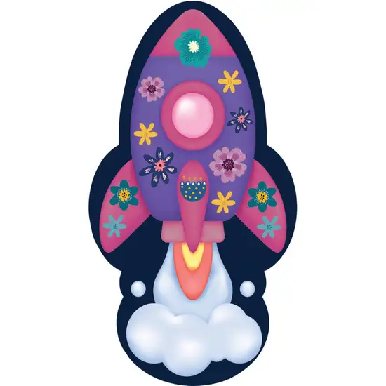 Purple Pink And Blue Spaceships Youthful Washable Area Rug Photo 2