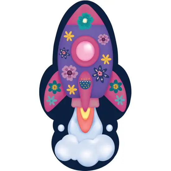 Purple Pink And Blue Spaceships Youthful Washable Area Rug Photo 4