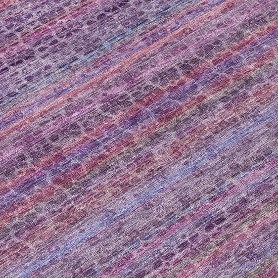 Purple Pink And Blue Striped Washable Indoor Outdoor Area Rug Photo 9