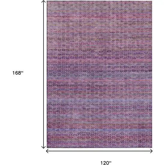 Purple Pink And Blue Striped Washable Indoor Outdoor Area Rug Photo 8