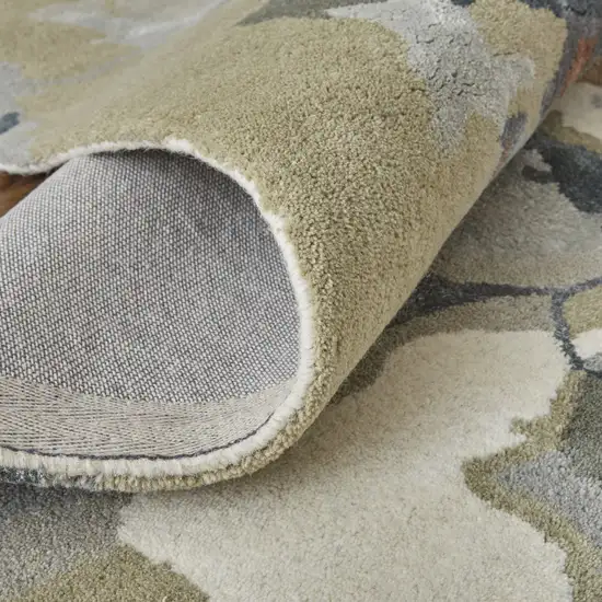 Pink and Green Wool Floral Hand Tufted Area Rug Photo 6