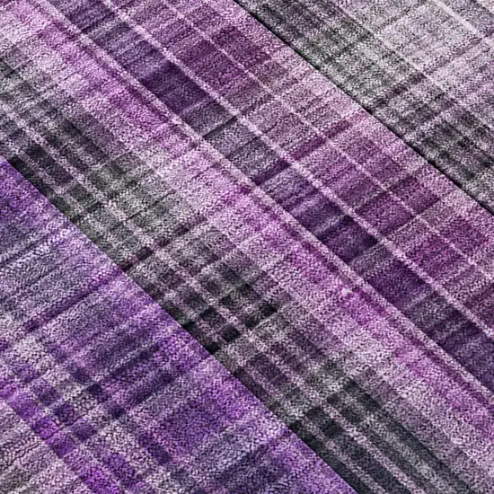 Purple Plaid Washable Non Skid Indoor Outdoor Area Rug Photo 8