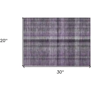 Photo of Purple Plaid Washable Non Skid Indoor Outdoor Area Rug