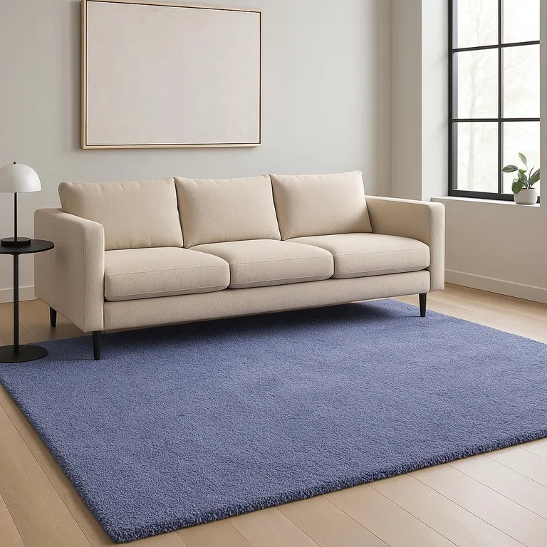 Purple Plain Indoor Area Rug Photo 5