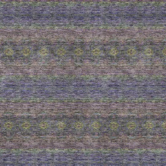 Purple Plum And Gold Floral Medallion Washable Indoor Outdoor Area Rug Photo 6