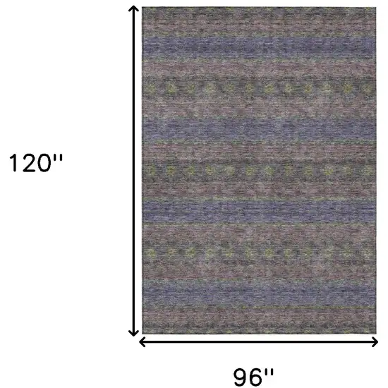 Purple Plum And Gold Floral Medallion Washable Indoor Outdoor Area Rug Photo 3