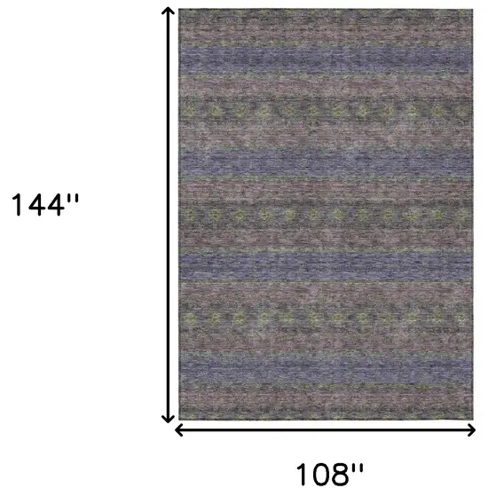 Purple Plum And Gold Floral Medallion Washable Indoor Outdoor Area Rug Photo 3