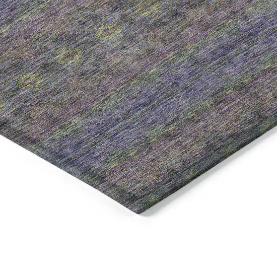Purple Plum And Gold Floral Medallion Washable Indoor Outdoor Area Rug Photo 4