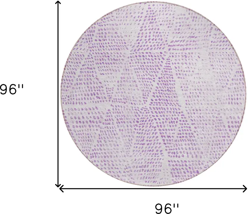 Purple Round Geometric Washable Non Skid Indoor Outdoor Area Rug Photo 3