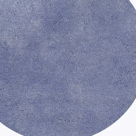 6' Purple Shag Hand Woven Round Rug Photo 4