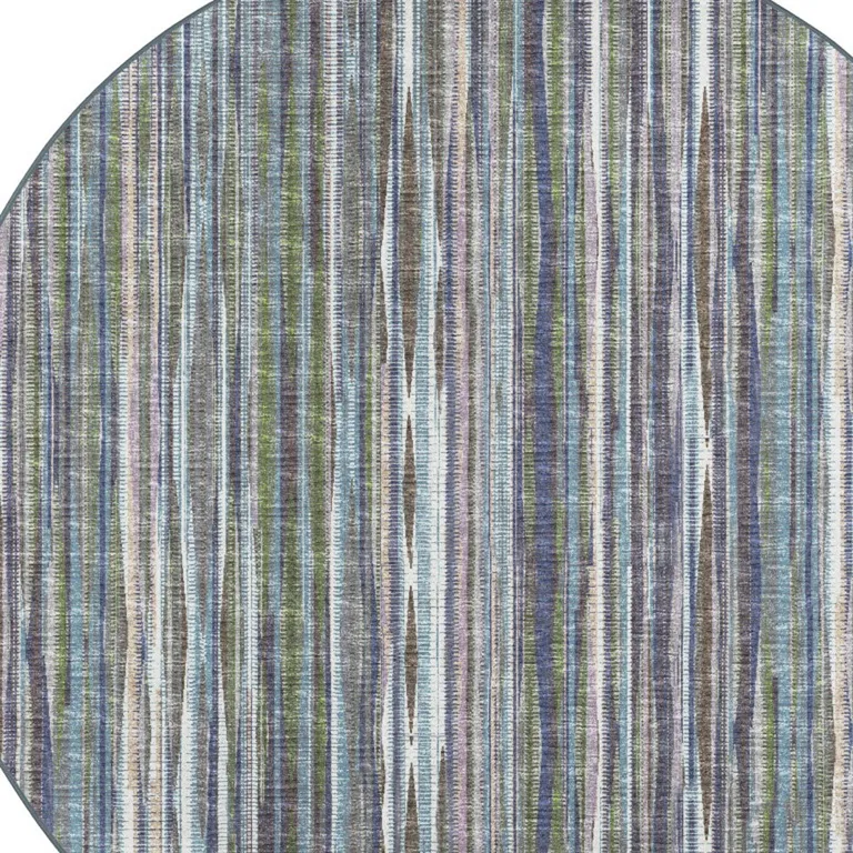 Purple Round Ombre Tufted Handmade Area Rug Photo 2