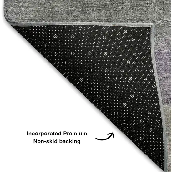 Purple Sage And Gray Abstract Washable Area Rug With UV Protection Photo 7