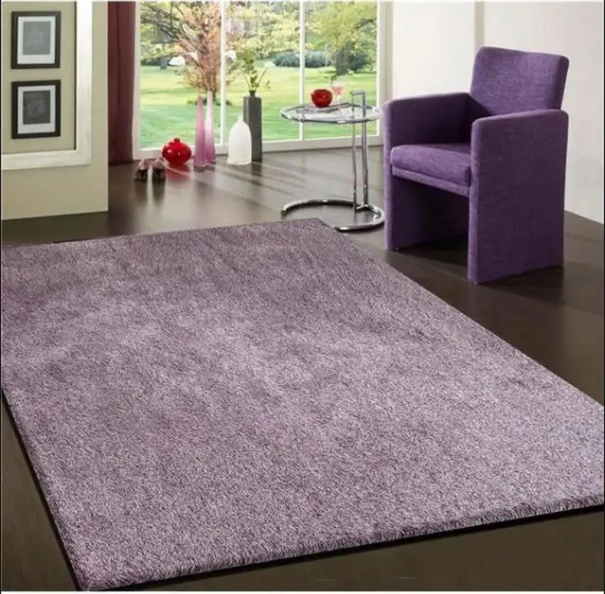 Purple Shag Hand Tufted Area Rug Photo 1