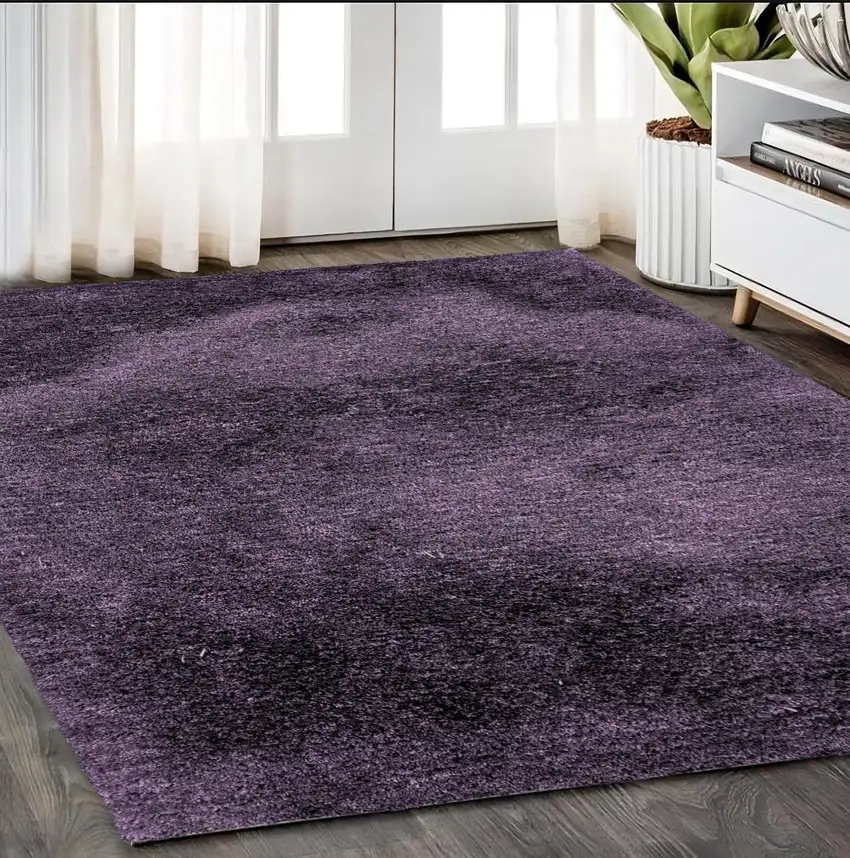 Purple Shag Hand Tufted Area Rug Photo 1