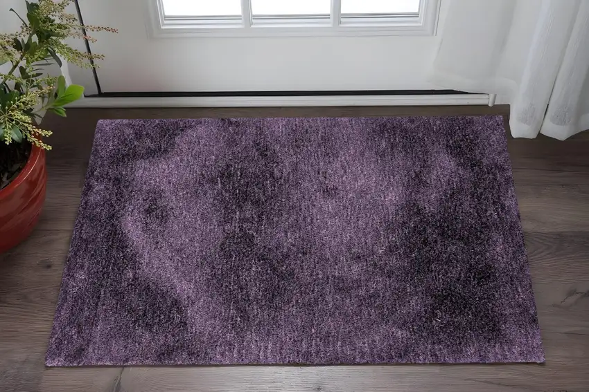 Purple Shag Hand Tufted Area Rug Photo 1