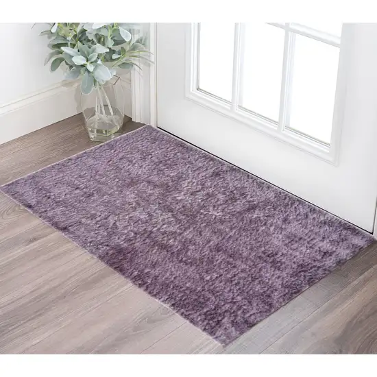 Purple Shag Tufted Handmade Area Rug Photo 1